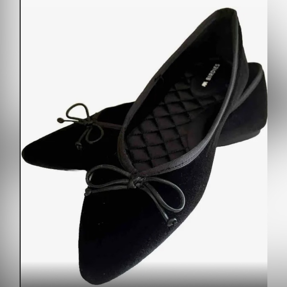 Birdies Velvet Pointed Toe Flats